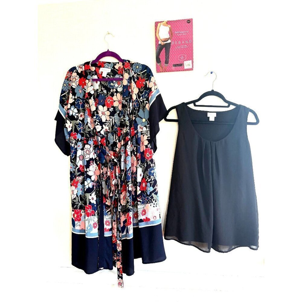 Maternity Bundle Motherhood Kimono Tank Top BeBand Belly Band Medium
